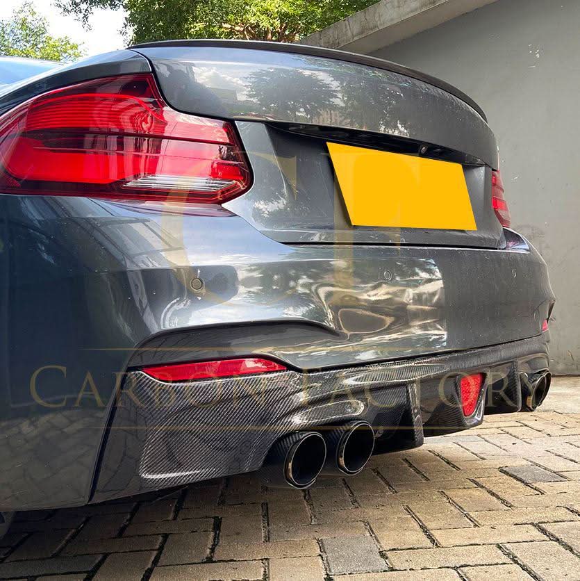 LED Style Carbon Fibre Rear Diffuser for BMW F22 2 Series M Sport 14-21 - Carbon Factory
