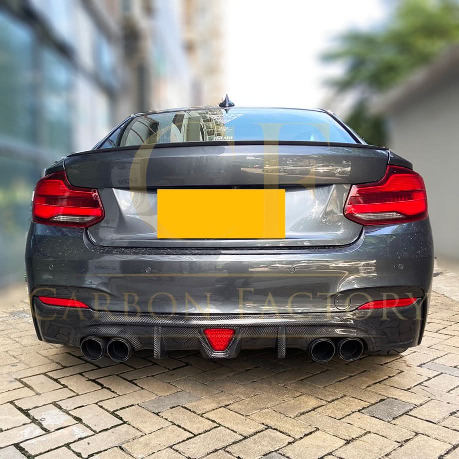 LED Style Carbon Fibre Rear Diffuser for BMW F22 2 Series M Sport 14-21 - Carbon Factory