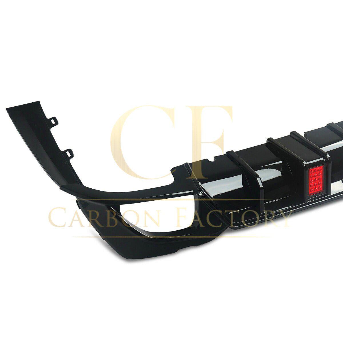 LED Style Gloss Black Rear Diffuser Quad Exhaust for BMW 3 Series G20 G21 Pre-LCI 19-22-Carbon Factory
