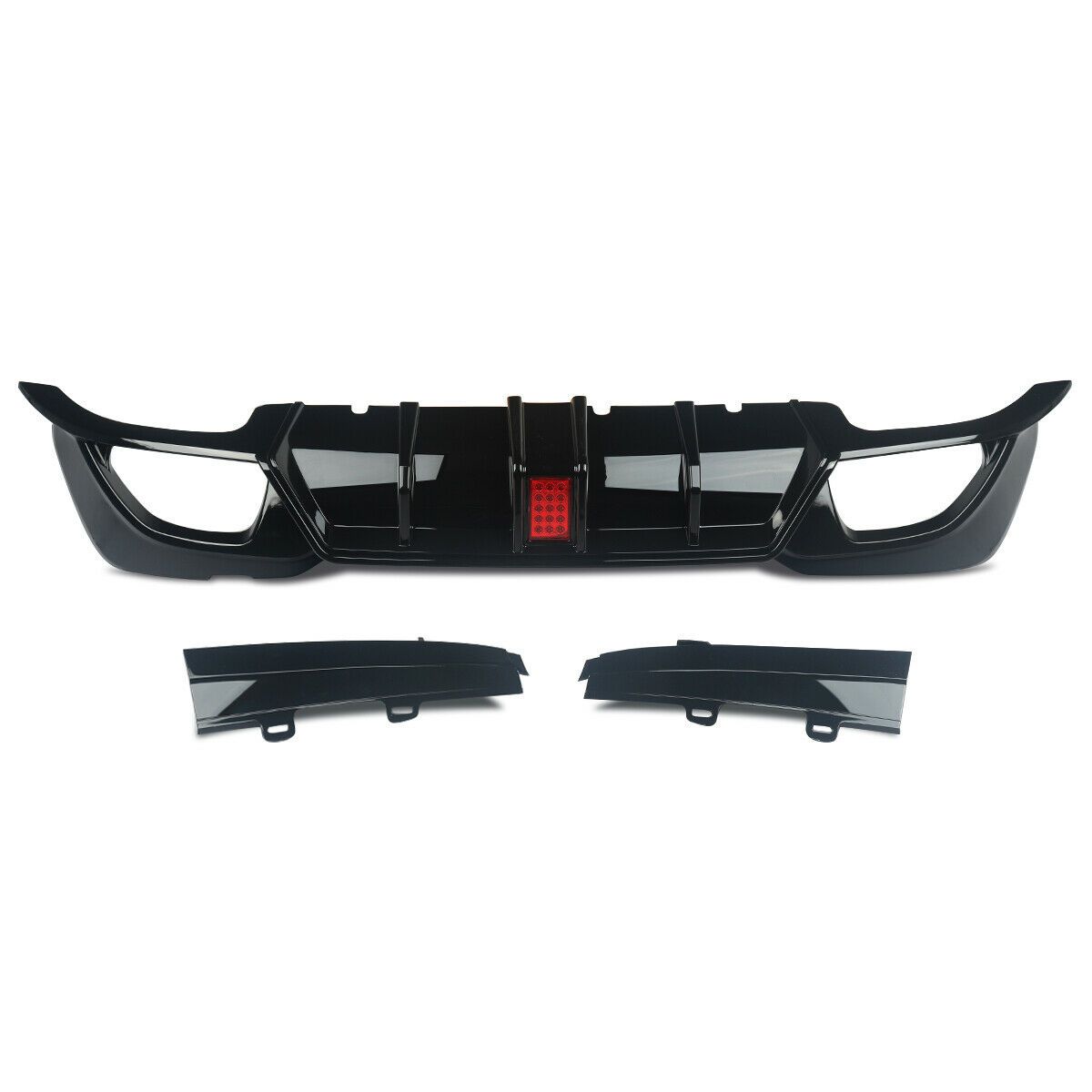 LED Style Gloss Black Rear Diffuser Quad Exhaust for BMW 3 Series G20 G21 Pre-LCI 19-22-Carbon Factory