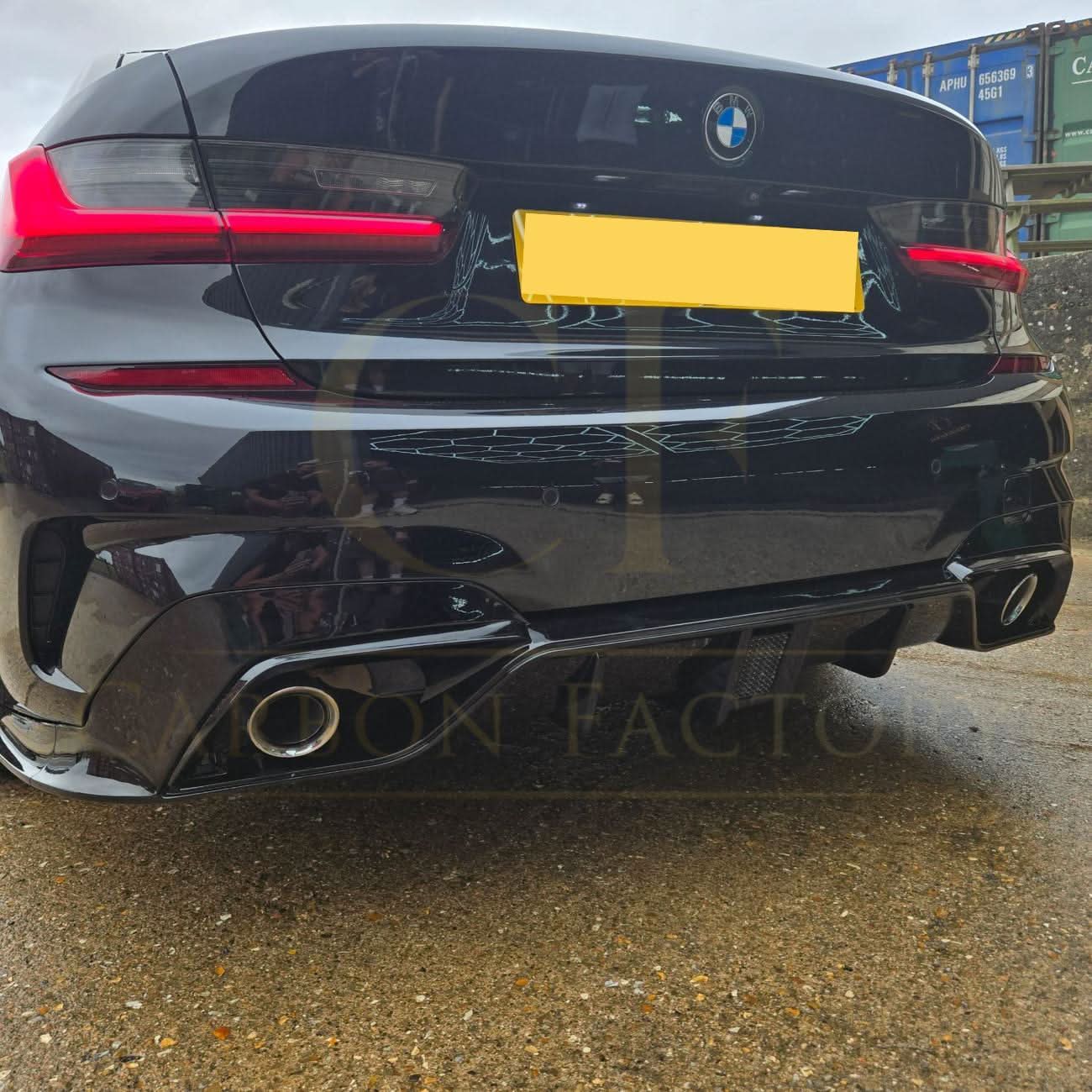 LED Style Gloss Black Rear Diffuser Quad Exhaust for BMW 3 Series G20 G21 Pre-LCI 19-22 - Carbon Factory