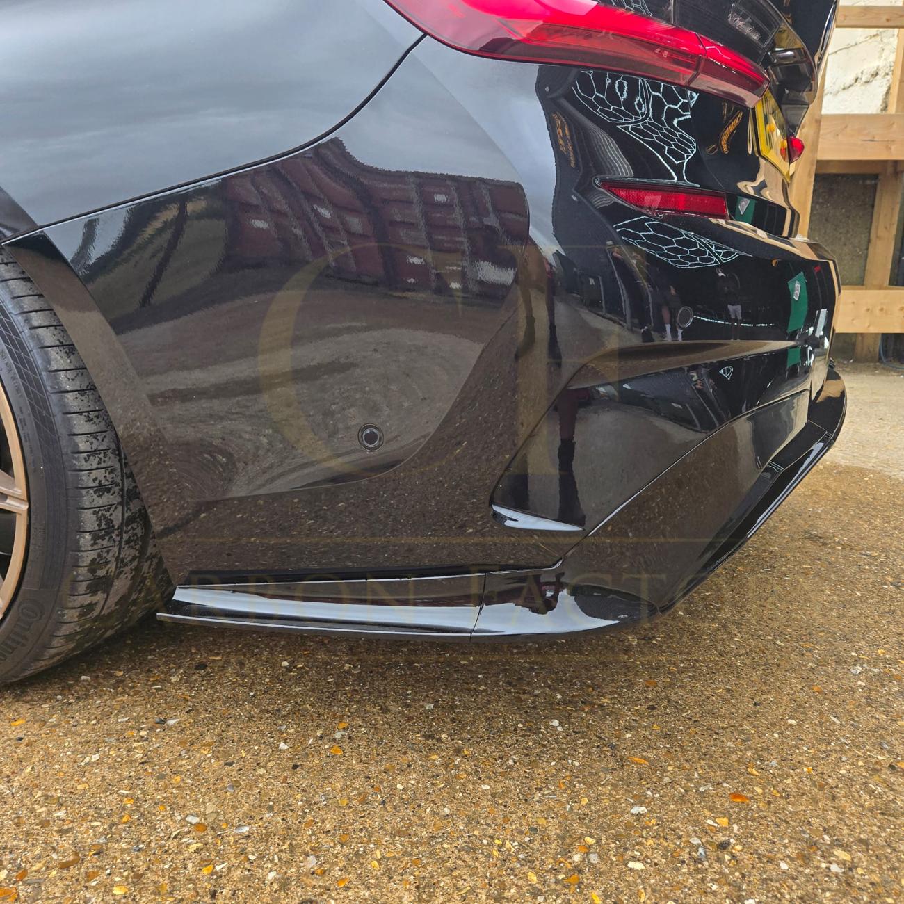 LED Style Gloss Black Rear Diffuser Quad Exhaust for BMW 3 Series G20 G21 Pre-LCI 19-22-Carbon Factory