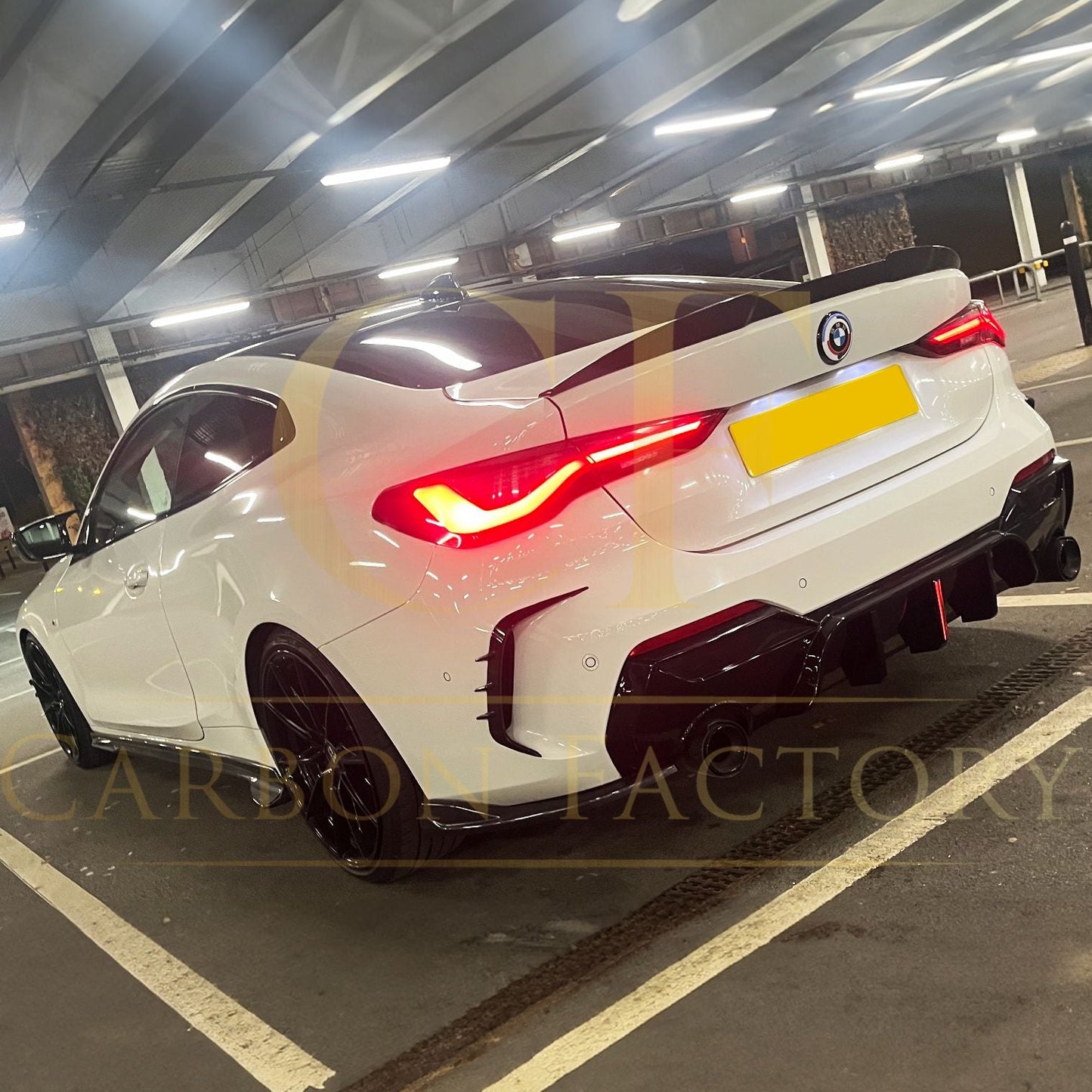 LED Style Gloss Black Rear Diffuser for BMW 4 Series G22 G23 20-Present-Carbon Factory