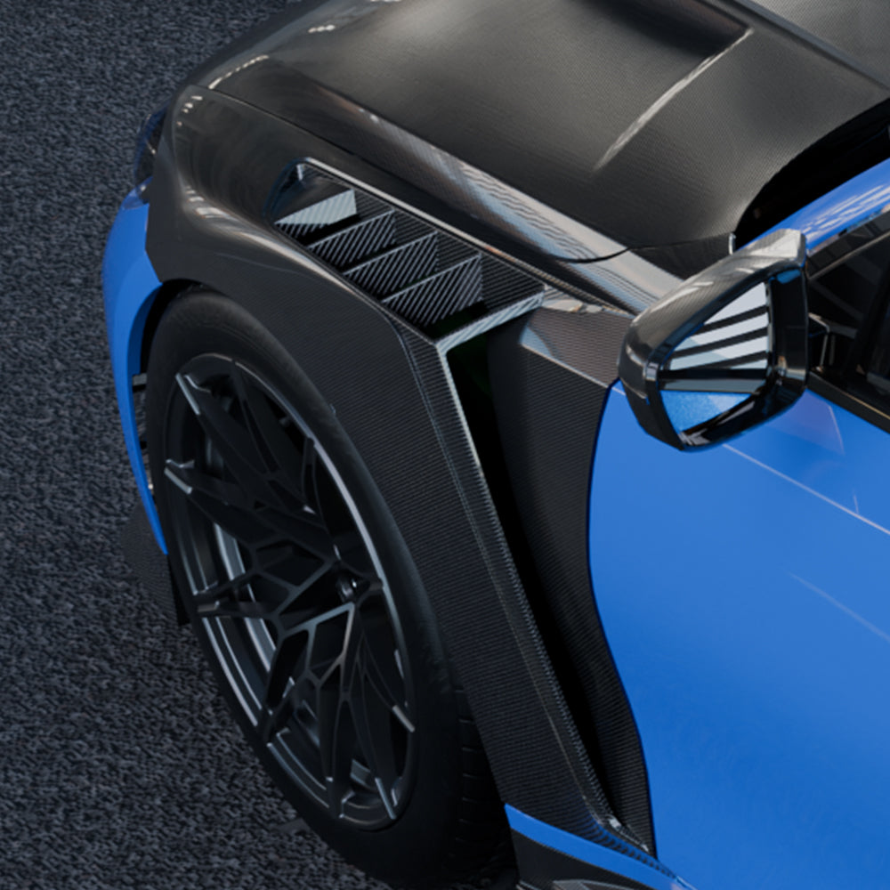 V Style Pre-Preg Carbon Fibre Side Fenders for BMW G80 G81 M3 21-25 - Carbon Factory