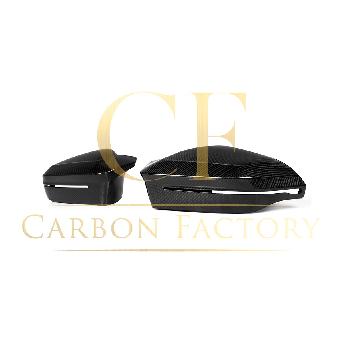 M5 Style Pre-Preg Carbon Fibre Replacement Mirror Covers for BMW G60 5 Series LHD 23-Present-Carbon Factory