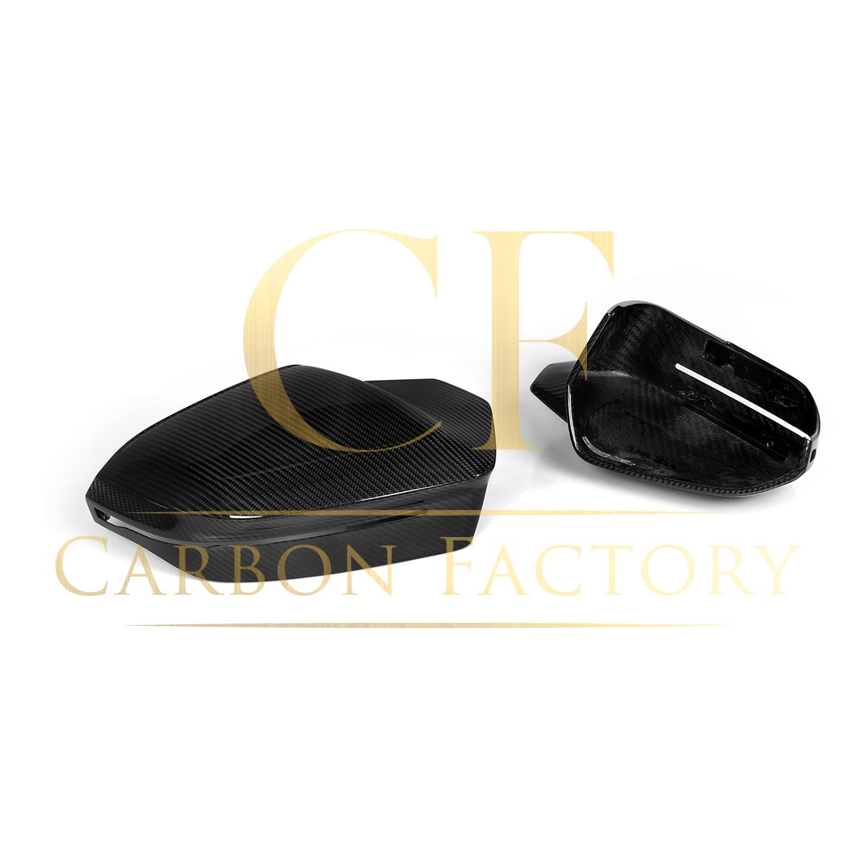 M5 Style Pre-Preg Carbon Fibre Replacement Mirror Covers for BMW G60 5 Series LHD 23-Present-Carbon Factory