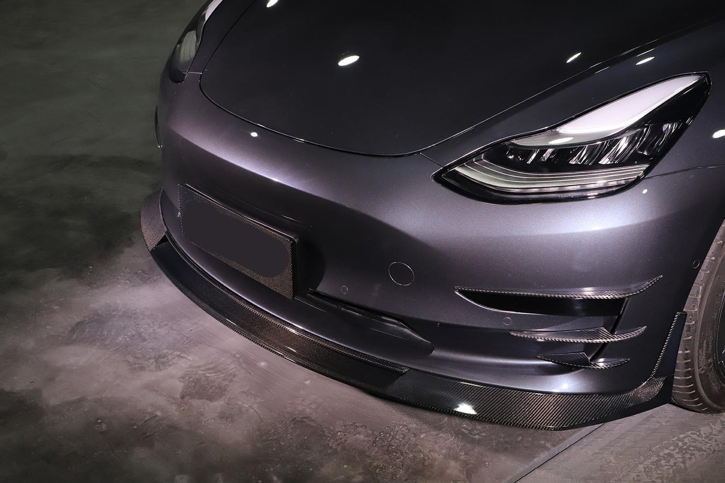 MAD Style Carbon Fibre Front Splitter for Tesla Model 3 16-23 - Carbon Factory