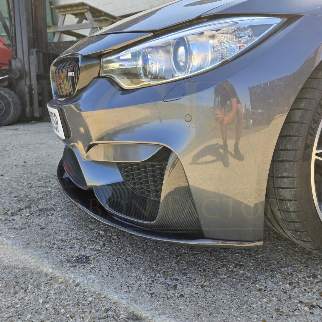 MP Style Carbon Fibre Front Splitter 3 Pieces Design for BMW F80 M3 F82 F83 M4 14-20-Carbon Factory