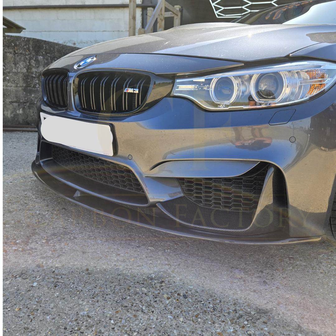 MP Style Carbon Fibre Front Splitter 3 Pieces Design for BMW F80 M3 F82 F83 M4 14-20-Carbon Factory