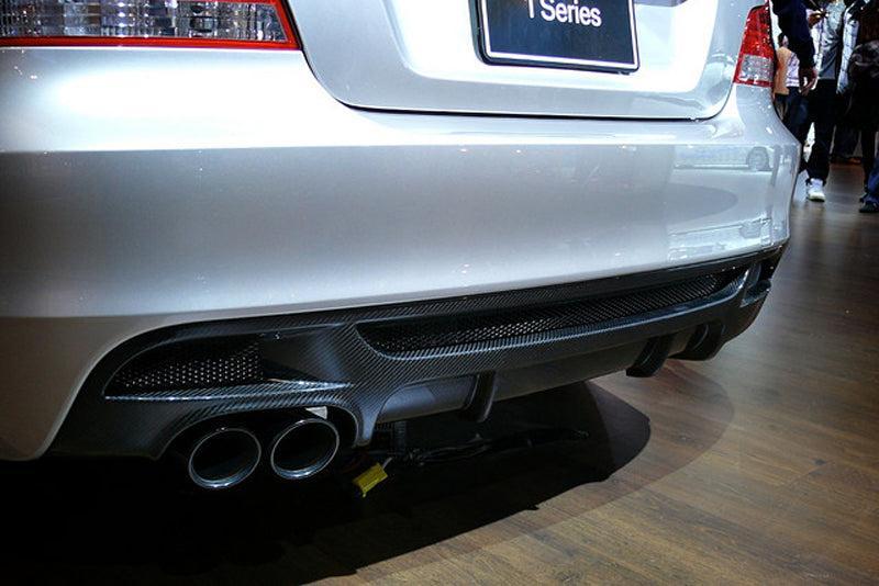 MP Style Carbon Fibre Rear Diffuser Twin Exhaust for BMW E82 E88 1 Series 04-13-Carbon Factory