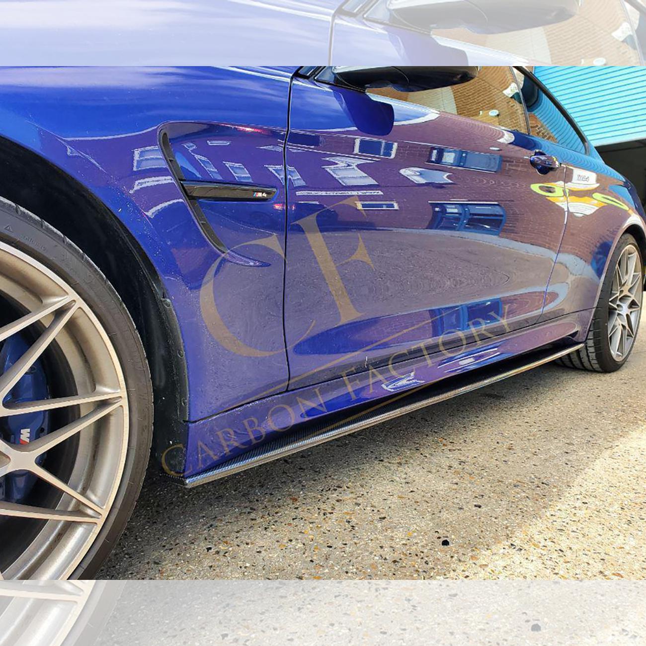 MP Style Carbon Fibre Side Skirt Extension for BMW F82 F83 M4 14-20-Carbon Factory