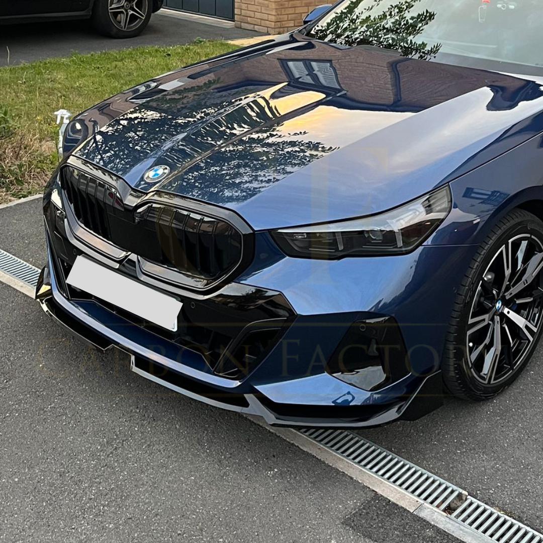 MP Style Gloss Black Front Splitter 4 Pieces for BMW G60 5 Series 24-Present-Carbon Factory