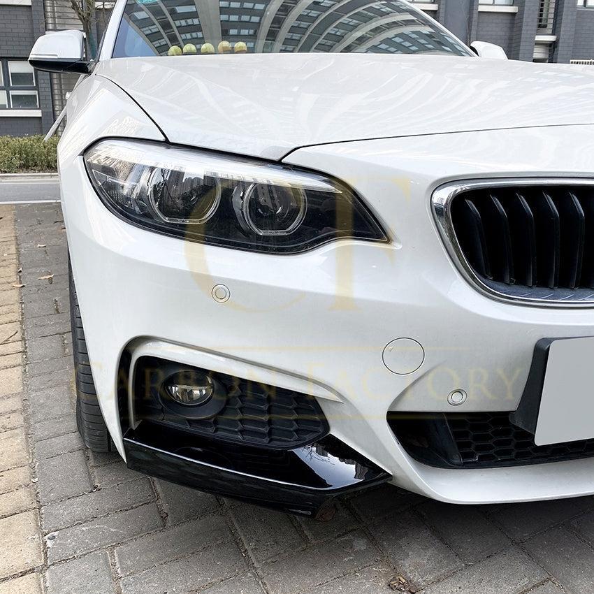 MP Style Gloss Black Front Splitter Upper Pieces for BMW F22 F23 2 Series 14-20-Carbon Factory