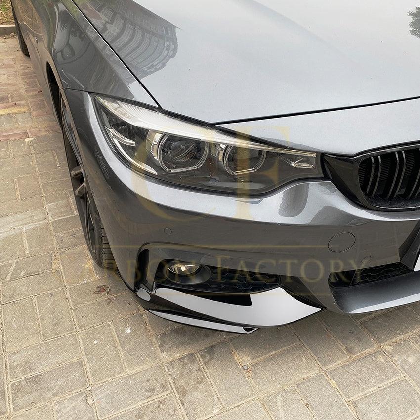 MP Style Gloss Black Front Splitter Upper Pieces for BMW F32 F33 F36 4 Series 14-20-Carbon Factory