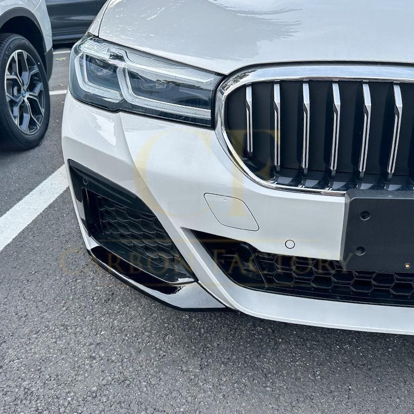 MP Style Gloss Black Front Splitter Upper Pieces for BMW G30 5 Series LCI 21-24-Carbon Factory