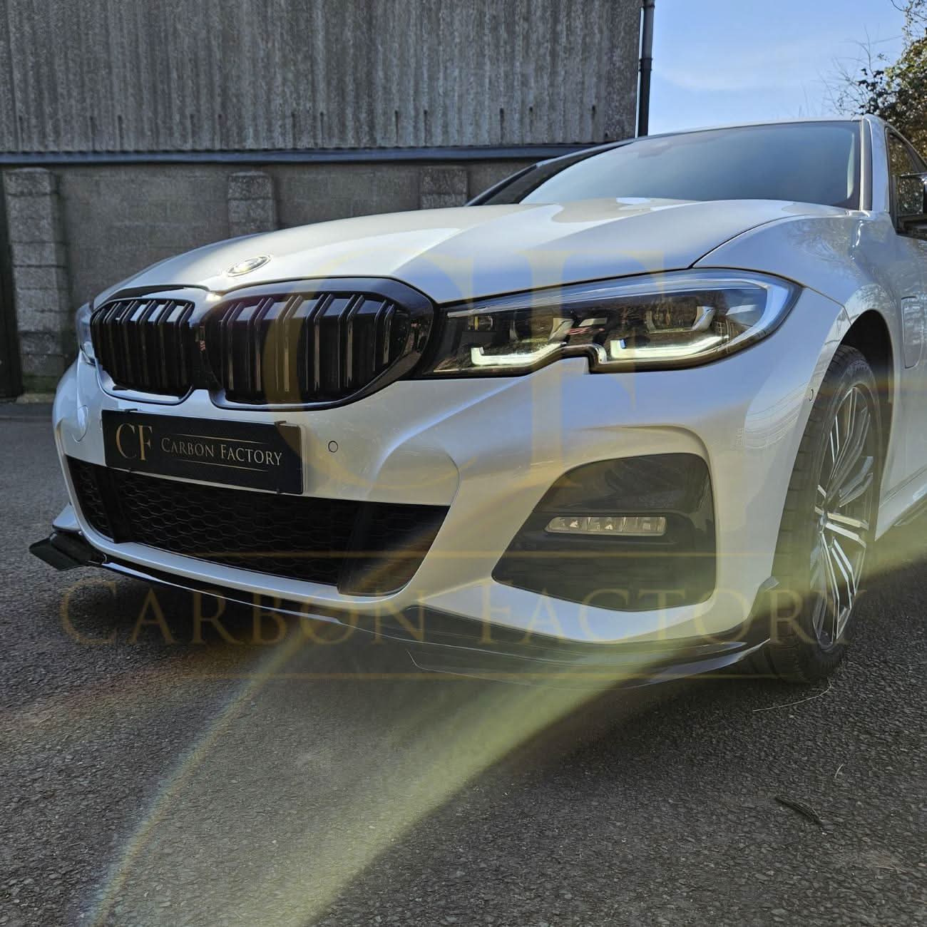 MP Style Gloss Black Front Splitter for BMW 3 Series G20 G21 Pre-LCI 19-21 - Carbon Factory