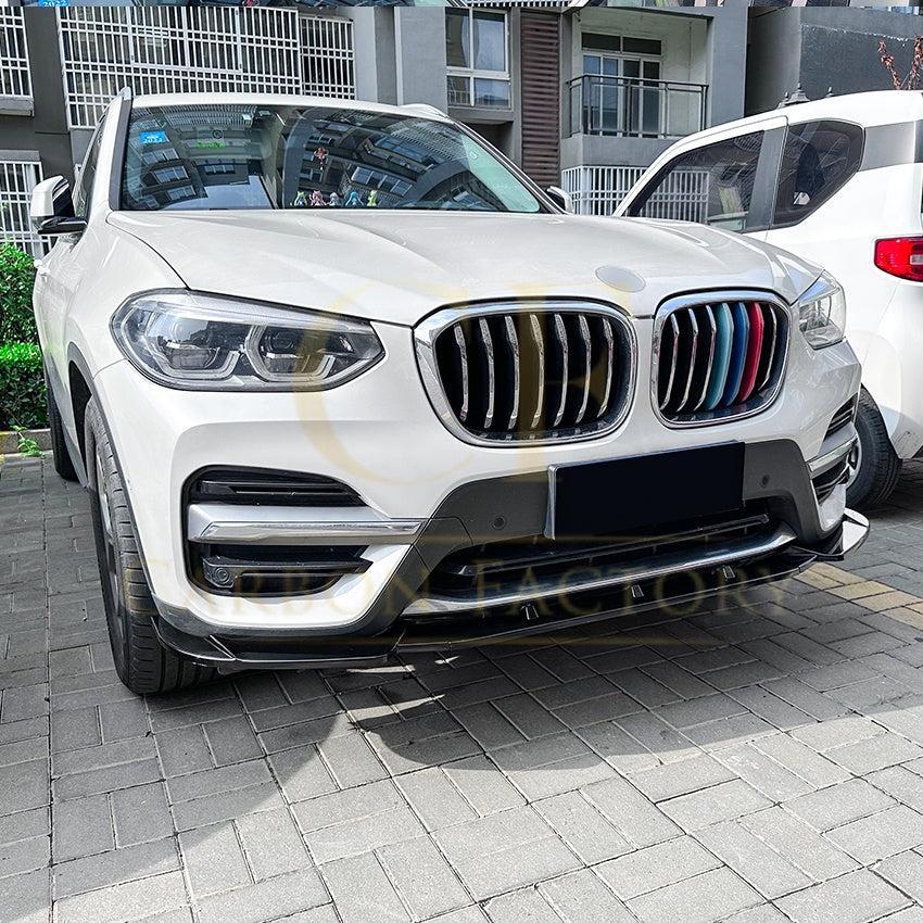 MP Style Gloss Black Front Splitter for BMW G01 X3 Pre-LCI Non M Sport 18-21-Carbon Factory