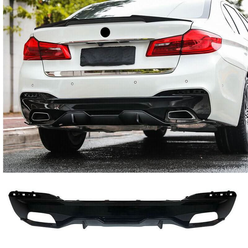 MP Style Gloss Black Rear Diffuser 2 Pieces for BMW G30 G31 5 Series M Sport 17-24 - Carbon Factory