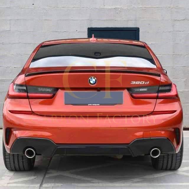 MP Style Gloss Black Rear Diffuser Dual Exhaust for BMW 3 Series G20 G21 Pre-LCI 19-22 - Carbon Factory