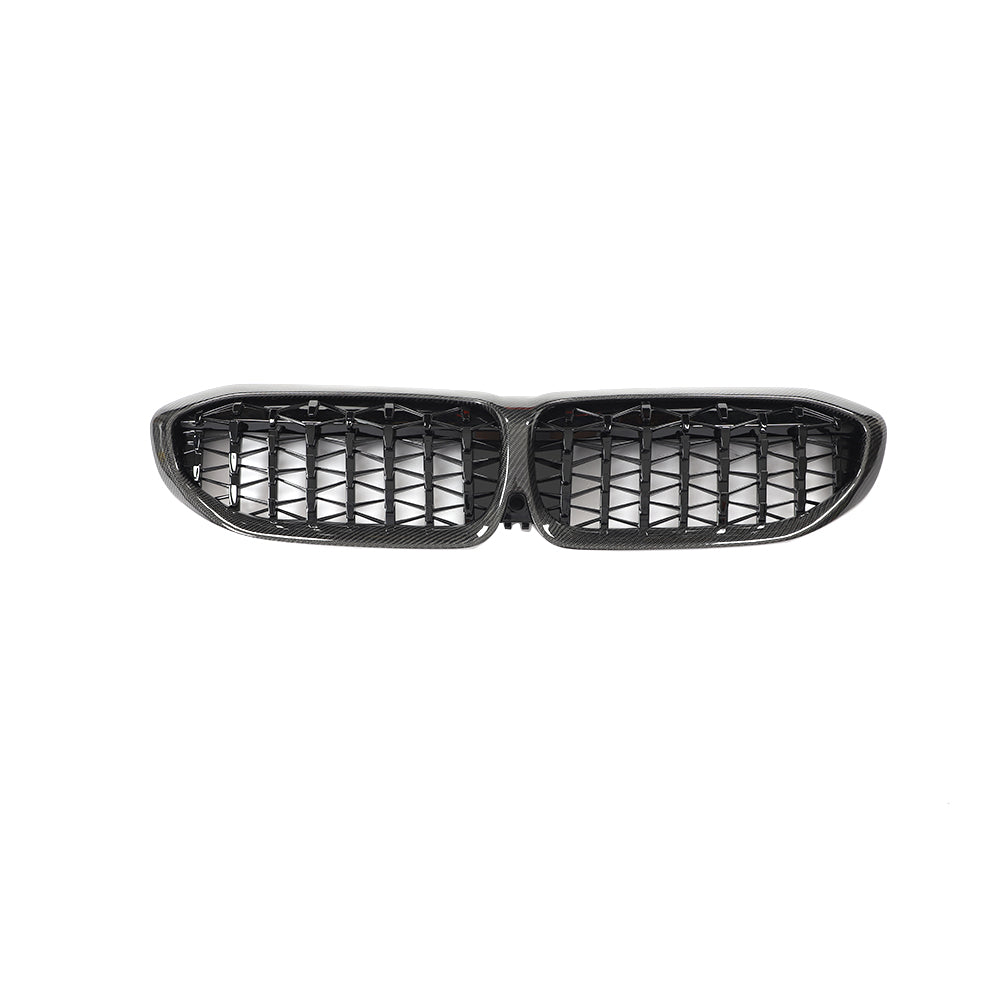 Meteor Style Carbon Fibre Front Grille for BMW G20 G21 3 Series 19-22-Carbon Factory