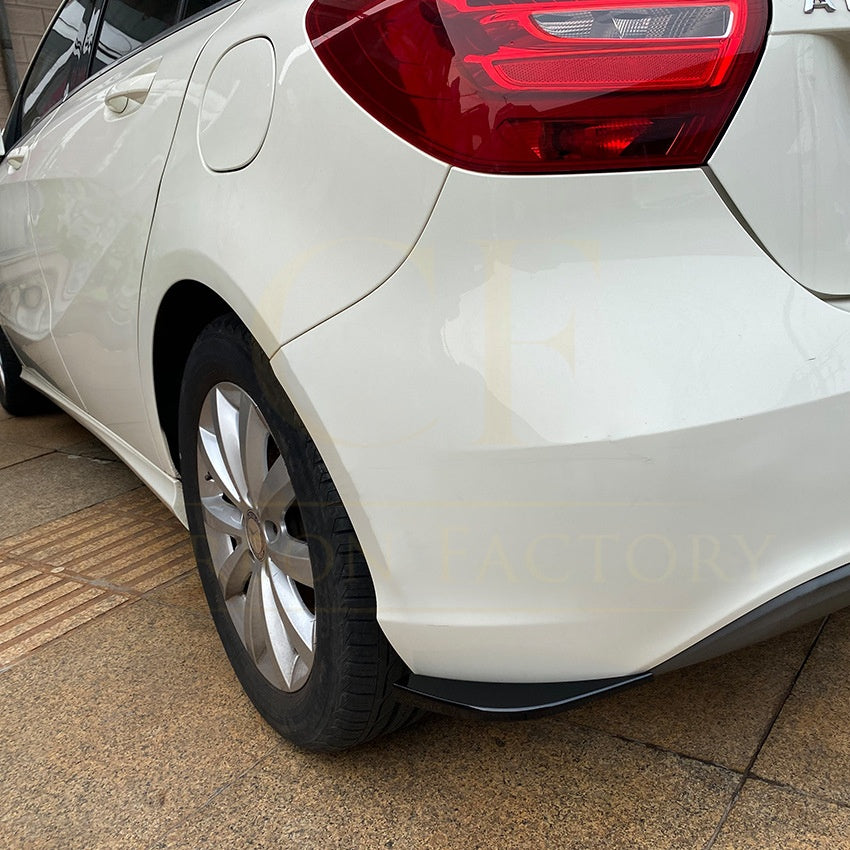 Gloss Black Rear Bumper Spats for Mercedes Benz W176 A Class Standard model 13-18 - Carbon Factory