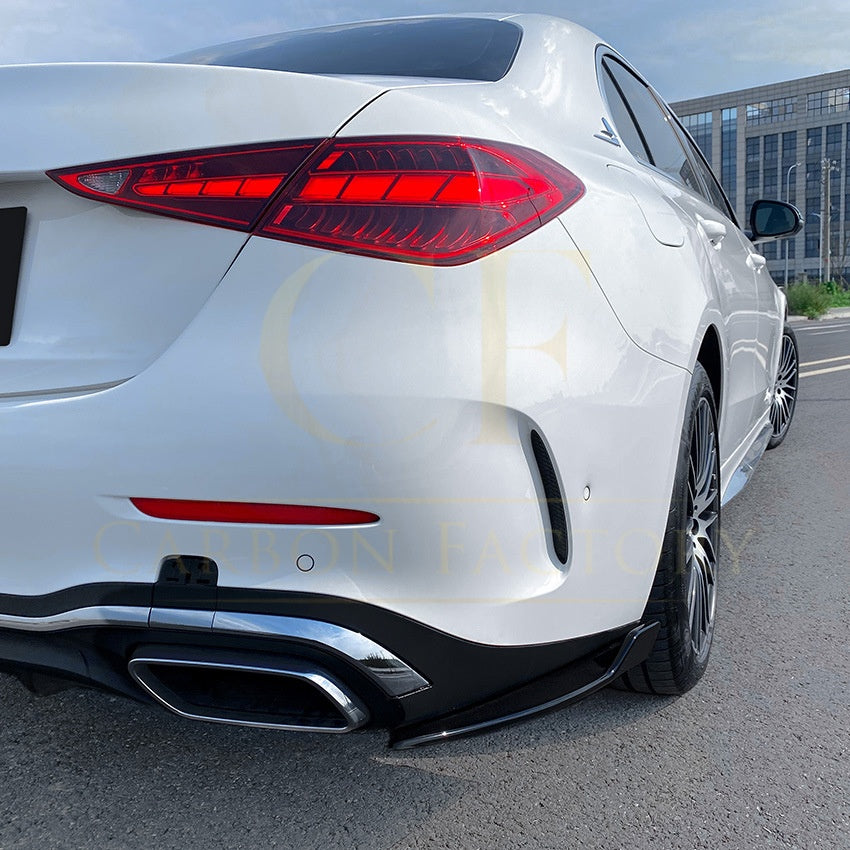 Gloss Black Rear Bumper Spats for Mercedes Benz W206 C Class 22-Present - Carbon Factory