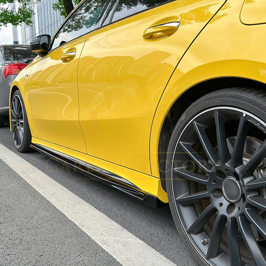 AMG style Gloss Black Side Skirts for Mercedes Benz W177 A Class 18-25 - Carbon Factory