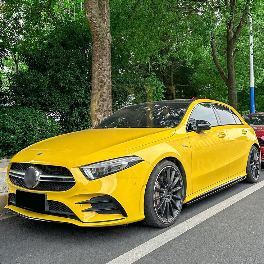 AMG style Gloss Black Side Skirts for Mercedes Benz W177 A Class 18-25 - Carbon Factory