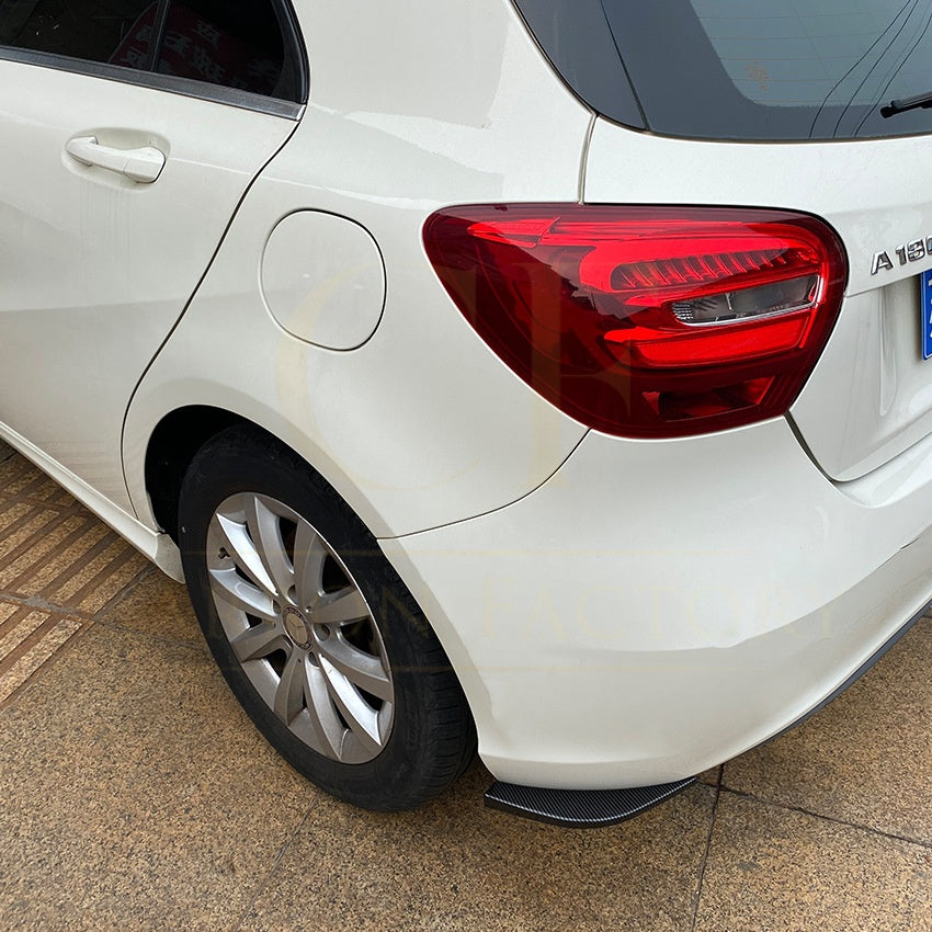 Gloss Black Rear Bumper Spats for Mercedes Benz W176 A Class Standard model 13-18 - Carbon Factory