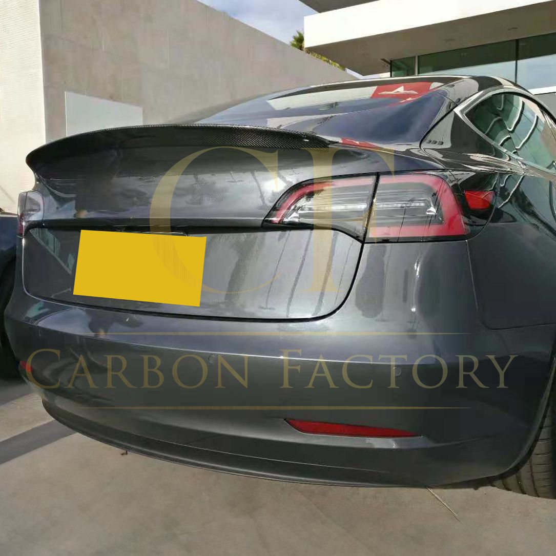 P Style Carbon Fibre Boot Spoiler for Tesla Model 3 16-23 - Carbon Factory