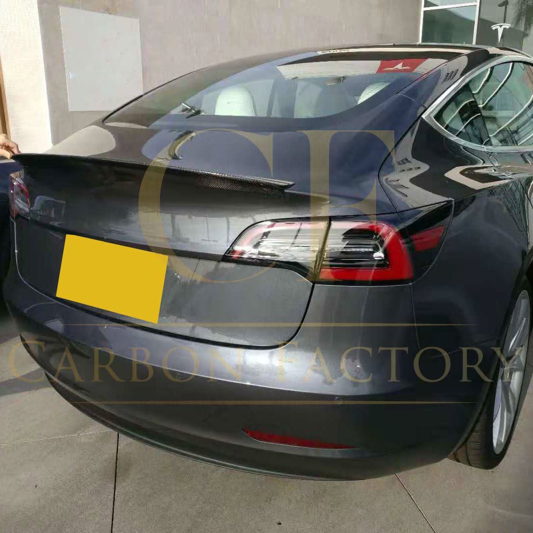 P Style Carbon Fibre Boot Spoiler for Tesla Model 3 16-23 - Carbon Factory