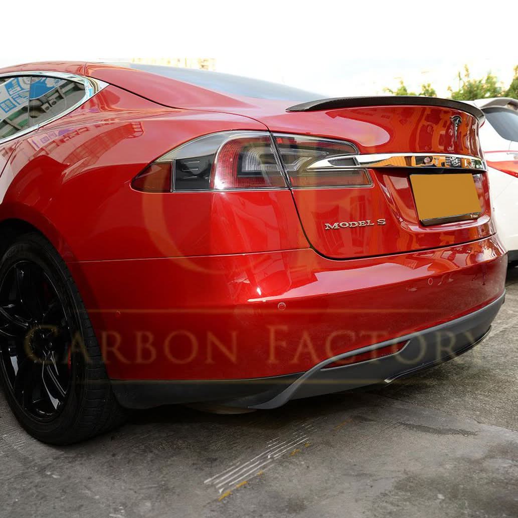 P Style Carbon Fibre Boot Spoiler for Tesla Model S 13-Present - Carbon Factory