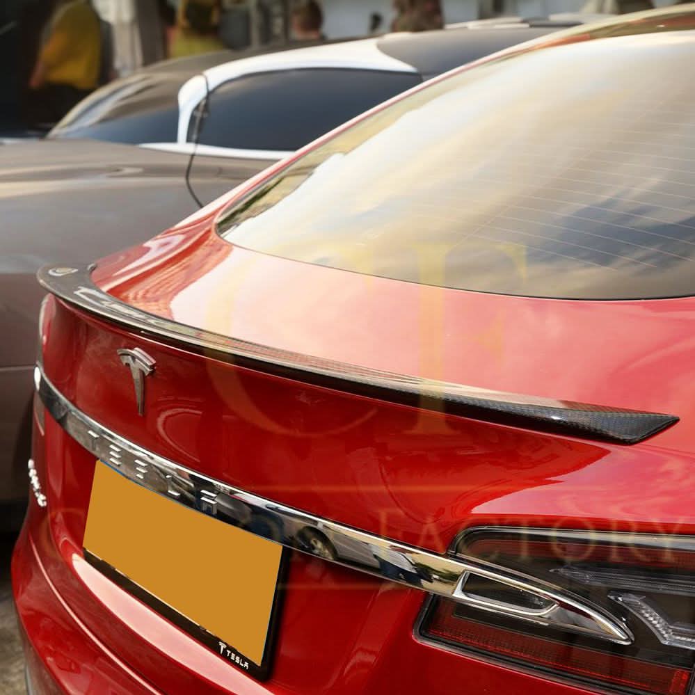 P Style Carbon Fibre Boot Spoiler for Tesla Model S 13-Present - Carbon Factory