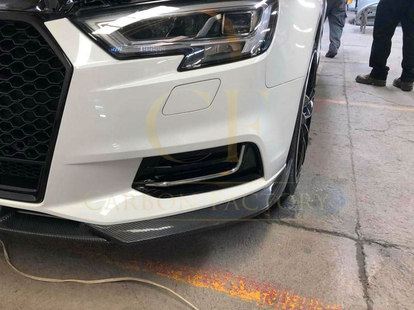 P Style Carbon Fibre Front Splitter for Audi A3 Saloon Non S Line 16-19 - Carbon Factory