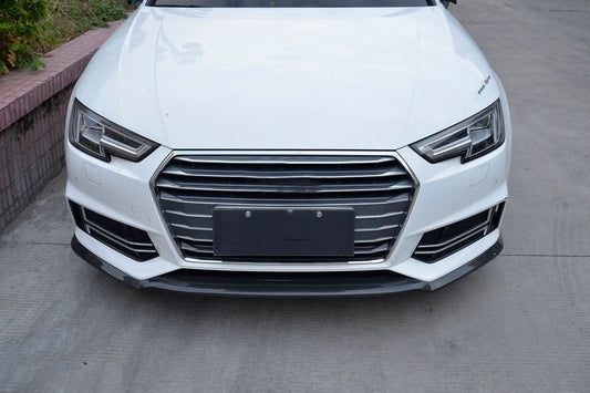 P Style Carbon Fibre Front Splitter for Audi A4 B9 S Line & S4 16-18 - Carbon Factory