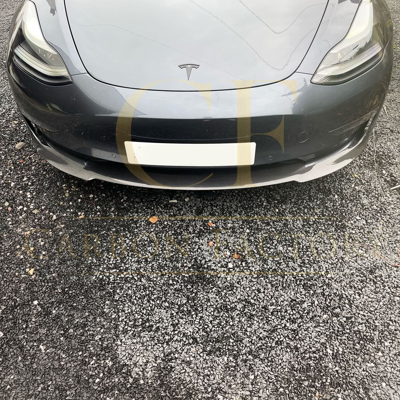 P Style Carbon Fibre Front Splitter for Tesla Model 3 16-23 - Carbon Factory