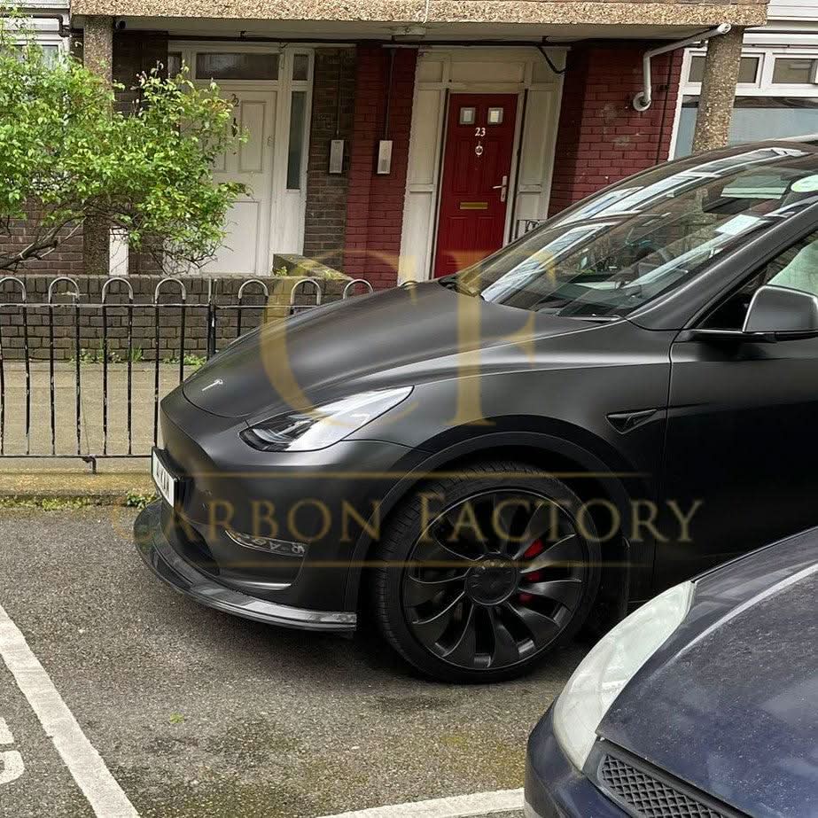 P Style Carbon Fibre Front Splitter for Tesla Model Y 19-23 - Carbon Factory