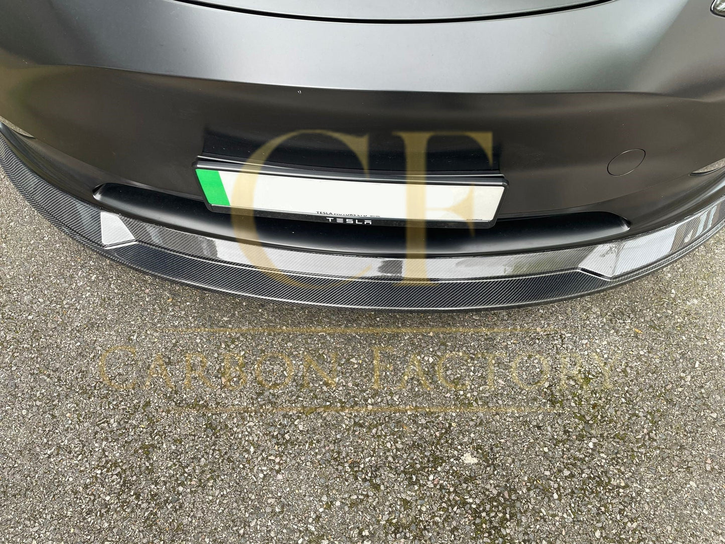 P Style Carbon Fibre Front Splitter for Tesla Model Y 19-23 - Carbon Factory