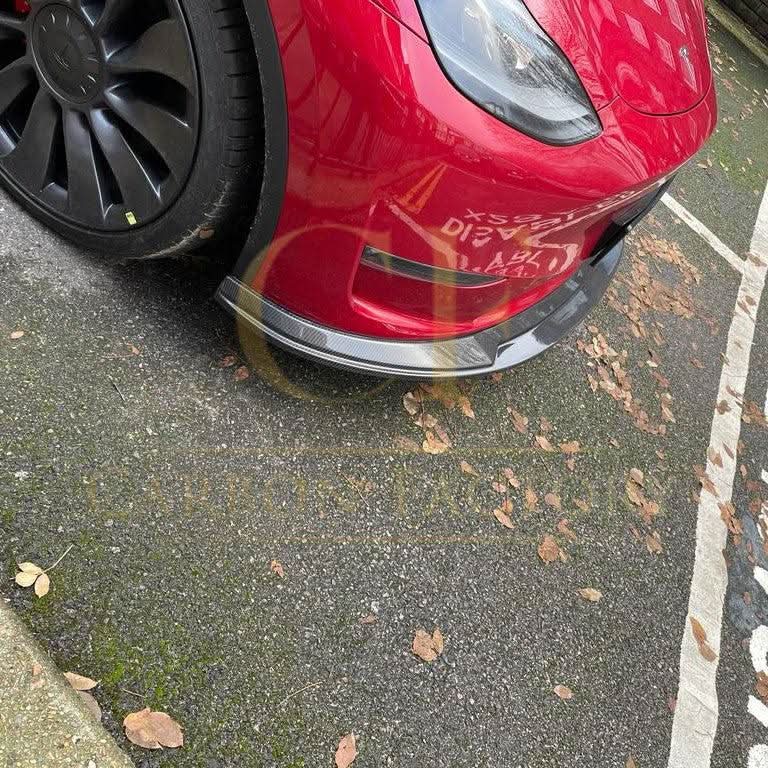P Style Carbon Fibre Front Splitter for Tesla Model Y 19-23 - Carbon Factory