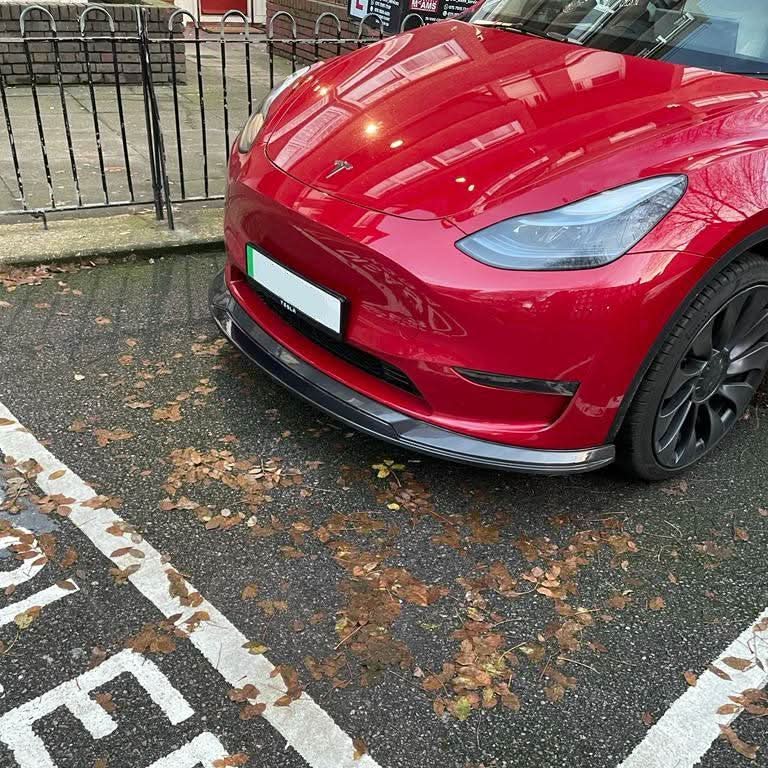 P Style Carbon Fibre Front Splitter for Tesla Model Y 19-23 - Carbon Factory