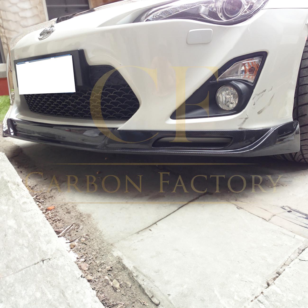 P Style Carbon Fibre Front Splitter for Toyota GT86 13-16-Carbon Factory