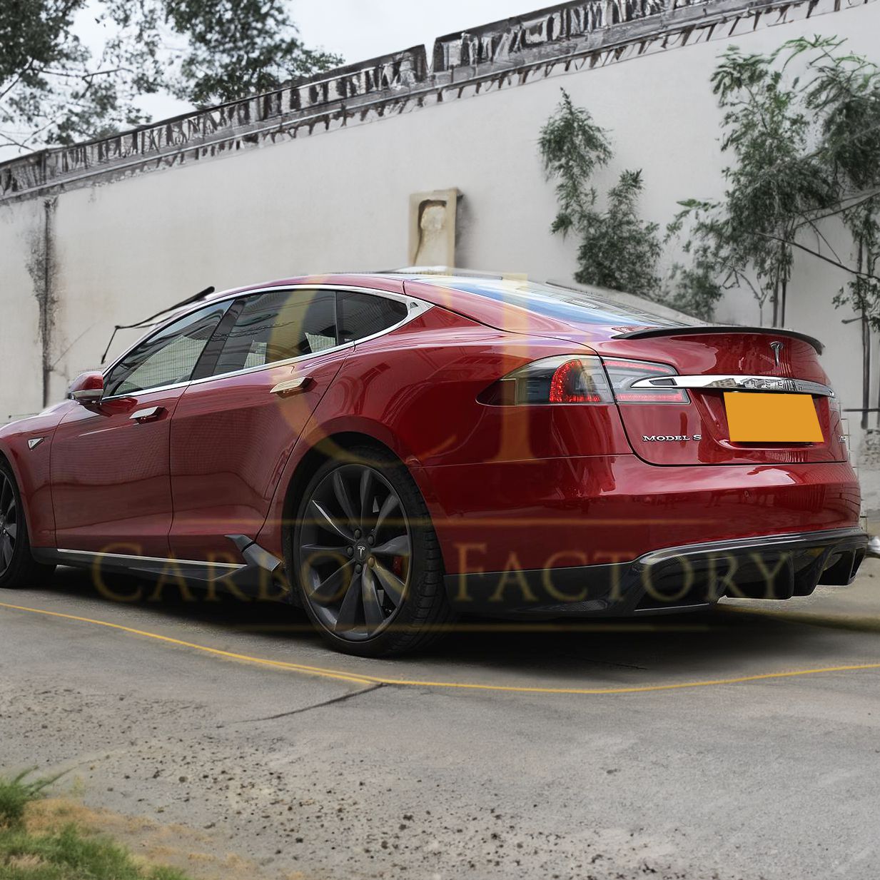P Style Carbon Fibre Rear Diffuser for Tesla Model S P85 14-15 - Carbon Factory