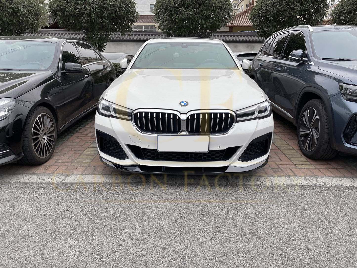 P Style Gloss Black Front Splitter for BMW G30 G31 5 Series LCI 21-24-Carbon Factory