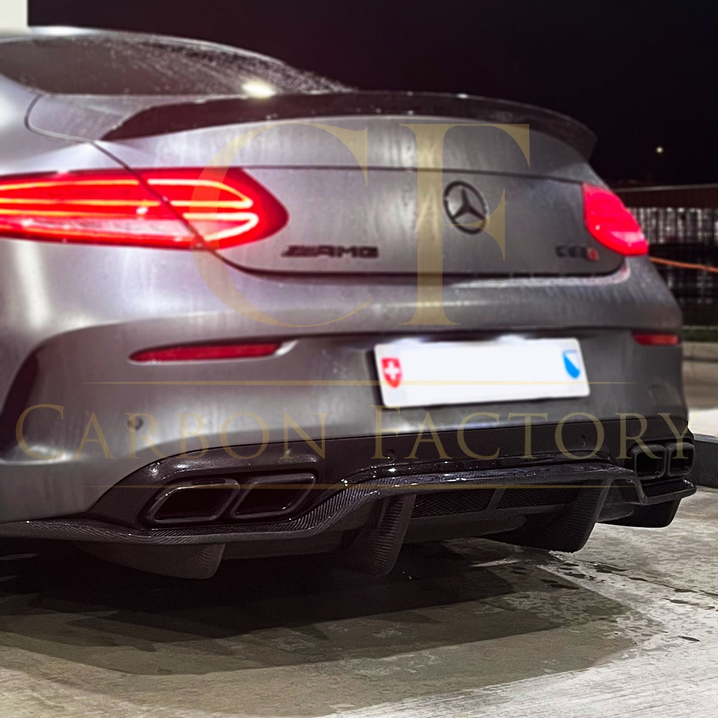 PSM Style Carbon Fibre Rear Diffuser for Mercedes W205 C Class Coupe & C63 2 Door 15-21 - Carbon Factory