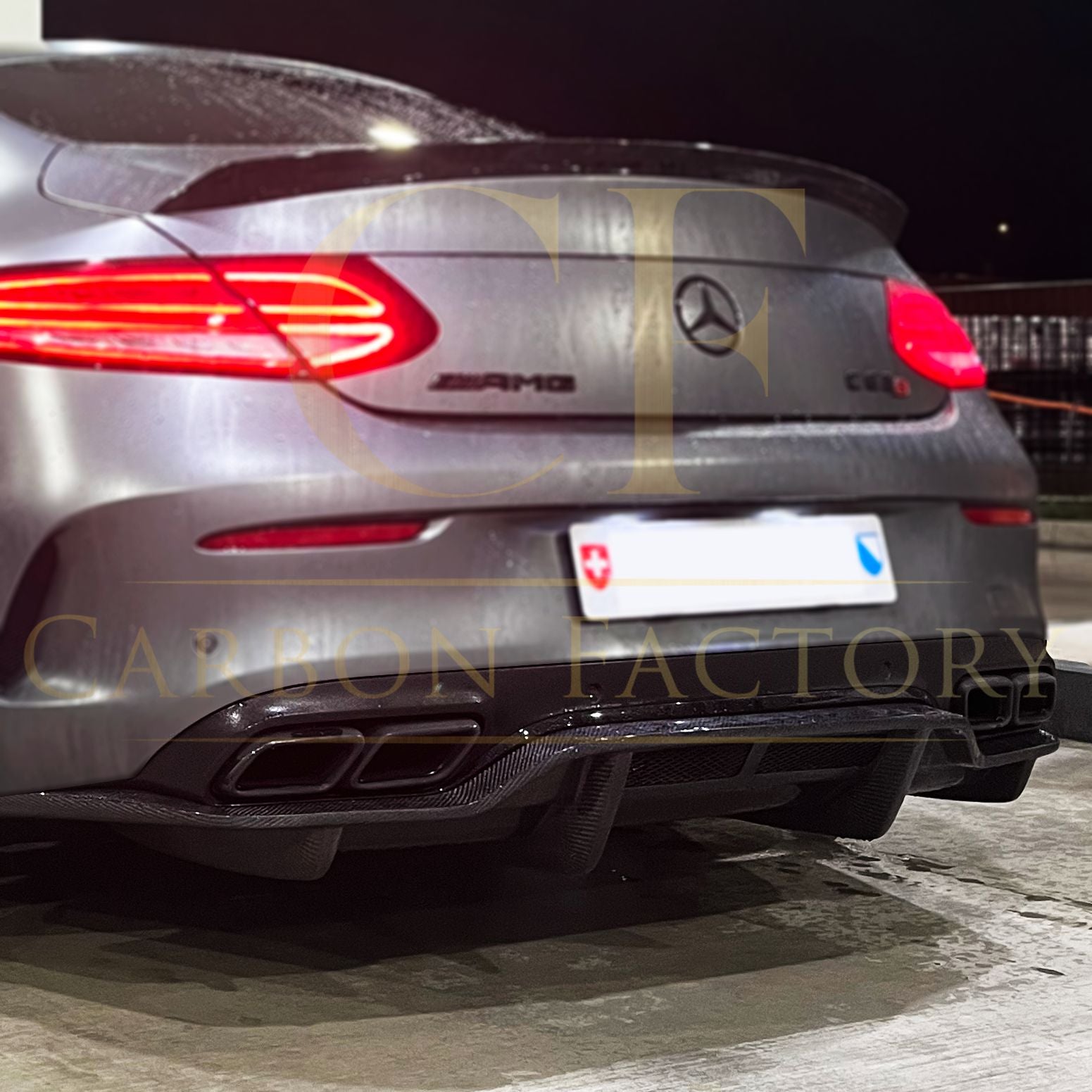 PSM Style Carbon Fibre Rear Diffuser for Mercedes W205 C Class Coupe & C63 2 Door 15-21 - Carbon Factory
