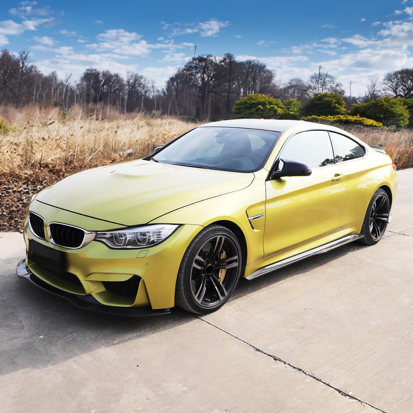 PSM Style Carbon Fibre Side Skirts Extension for BMW F82 F83 M4 14-20-Carbon Factory