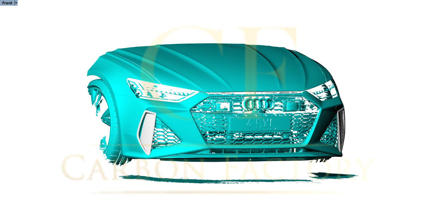 Pre-Preg Carbon Fibre Front Bumper Trims for Audi C8 RS6 19-22-Carbon Factory