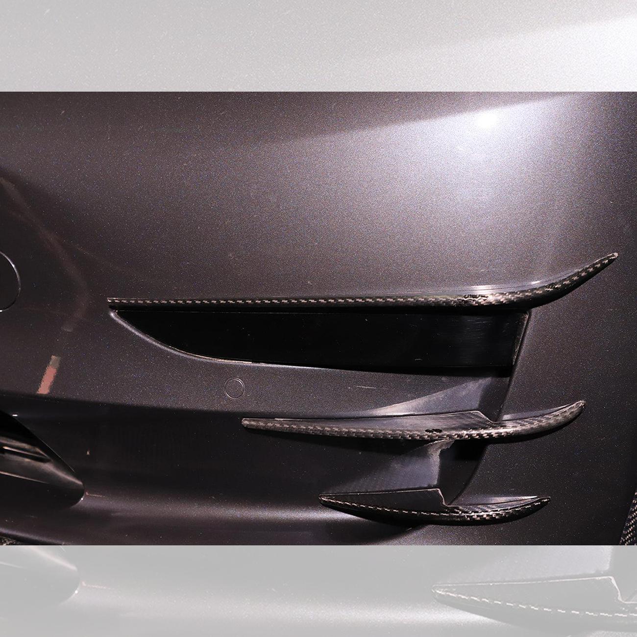 Pre-Preg Carbon Front Canards 6 Pieces Set for Tesla Model 3 16-23 - Carbon Factory