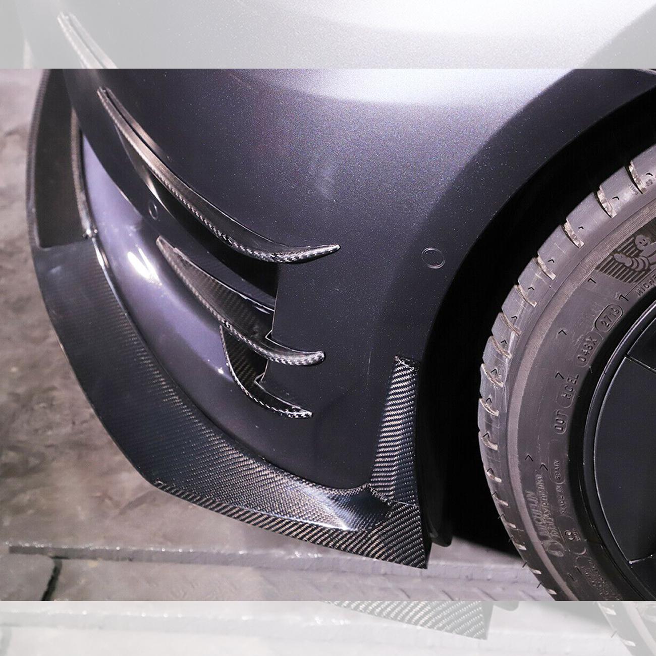 Pre-Preg Carbon Front Canards 6 Pieces Set for Tesla Model 3 16-23 - Carbon Factory