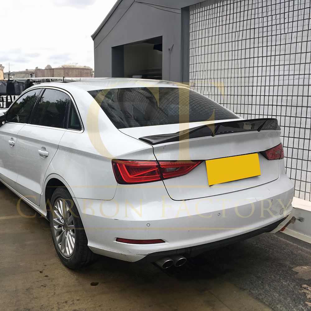 R Style Carbon Fibre Boot Spoiler for Audi A3 S3 RS3 Saloon 13-20 - Carbon Factory